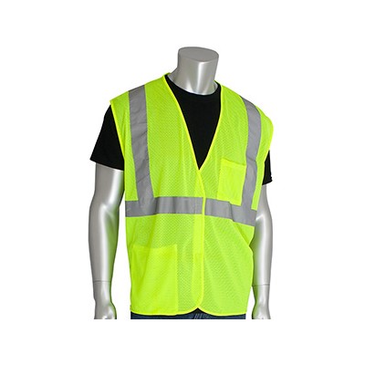 SAFETY MESH VEST LIME YELLOW WITH GRAY