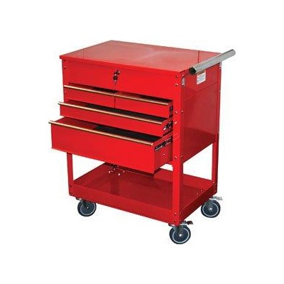 PROFESSIONAL 4 DRAWER SERVICE CART, RED