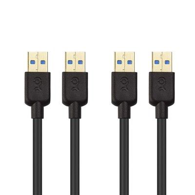 200006-BLACK-6X2 2-PACK 3.0 USB CABLE