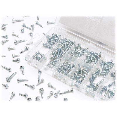 0) 200 PC HEX WASHER SELF DRILLING